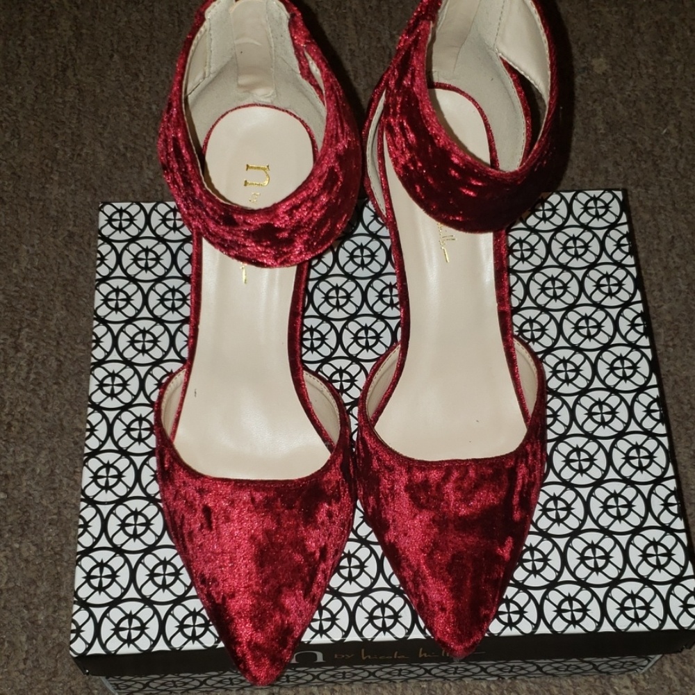 New sexy wine velvet heels.